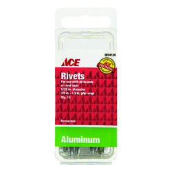 Ace 5/32 in. D X 1/2 in. R Aluminum Rivets Silver 15 pk