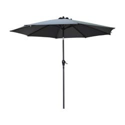 Living Accents 9 ft. Tiltable Gray Market Umbrella