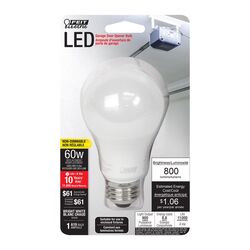 Feit Electric acre A19 E26 (Medium) LED Bulb Bright White 60 Watt Equivalence 1 pk