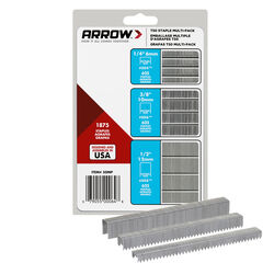 Arrow Fastener T50 3/8 in. W 18 Ga. Flat Crown Heavy Duty Staple Assortment 1875 pk