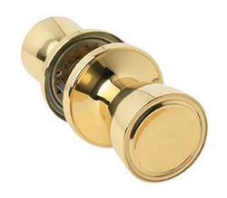 Home Plus Polished Brass Passage Lockset ANSI Grade 3 1-3/4 in.