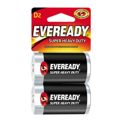 Eveready Super Heavy Duty D Zinc Carbon Batteries 2 pk Carded