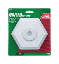 Ace 5 in. H X 5 in. L Rubber White Wall Door Stop Mounts to wall