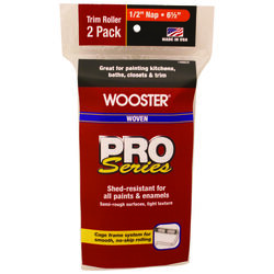 Wooster Pro Series Woven 6-1/2 in. W X 1/2 in. S Trim Paint Roller Cover 2 pk
