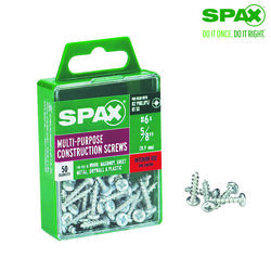 SPAX No. 6 S X 5/8 in. L Phillips/Square Zinc-Plated Multi-Purpose Screws 50 pk