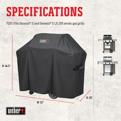 Weber Black Grill Cover For Fits Genesis II and Genesis II LX 200 series gas g