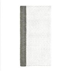 Garden Craft 48 in. H X 25 ft. L 20 Ga. Silver Poultry Netting