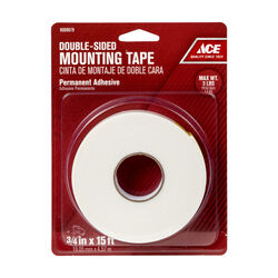 Ace Double Sided 3/4 in. W X 15 ft. L Mounting Tape White