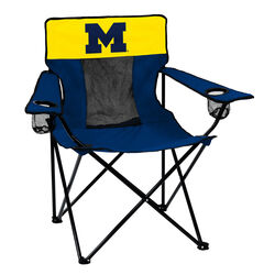 Logo Brands Elite 1 position Adjustable Blue Bag Quad Chair Michigan Wolverine