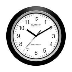 La Crosse Technology 13-1/2 in. L X 2 in. W Indoor Casual Analog Atomic Wall Clock Glass/Plastic