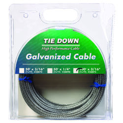 Tie Down Engineering Galvanized Galvanized Steel 3/16 in. D X 100 ft. L Aircraft Cable