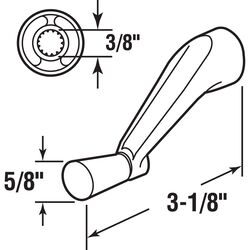 Prime-Line Painted Stone Zinc Single-Arm Casement Crank Handle For V.E. Anderson