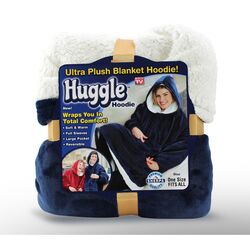 Huggle Hoodie As Seen On TV One Size Fits All Unisex Blue Hooded Sweatshirt