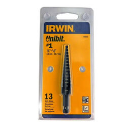 Irwin Unibit 1/8 to 1/2 in. S X 6 in. L High Speed Steel Step Drill Bit 1 pc