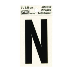 Hy-Ko 2 in. Reflective Black Vinyl Self-Adhesive Letter No 1 pc