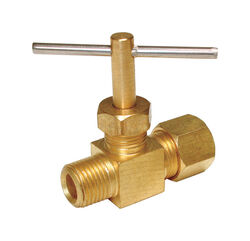 Dial 1/4 in. H X 1/8 in. W Brass Straight Needle Valve