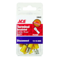 Ace Insulated Wire Female Disconnect Yellow 8 pk