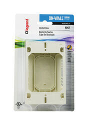 Wiremold 1.6 in. Rectangle Plastic 1 gang Outlet Box Ivory