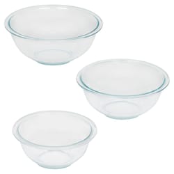 Pyrex Smart Essentials Glass Clear Mixing Bowl Set 3 pc