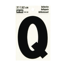 Hy-Ko 3 in. Reflective Black Vinyl Self-Adhesive Letter Q 1 pc