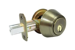 Faultless Antique Brass Double Cylinder Lock ANSI Grade 3 1-3/4 in in.