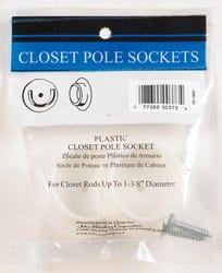Knape & Vogt Pro White Plastic Rod Socket