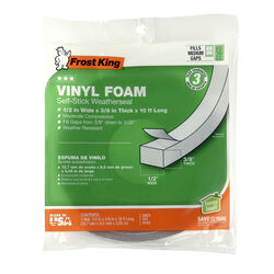 Frost King Gray Vinyl Clad Foam Waterproof Weatherseal For Doors and Windows 10 ft. L X 0.38 in. T