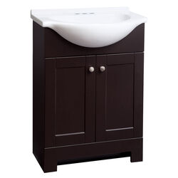 Continental Cabinets Single Dark Espresso Vanity Combo 24 in. W X 12-1/2 in. D X 33-1/2 in. H