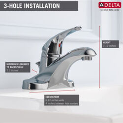 Delta Foundations Chrome Single Handle Lavatory Pop-Up Faucet 4 in.
