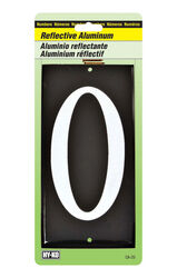 Hy-Ko 3-1/2 in. Reflective White Aluminum Nail-On Number 0 1 pc