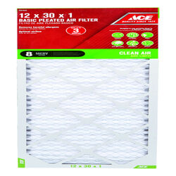 Ace 12 in. W X 30 in. H X 1 in. D Cotton 8 MERV Pleated Air Filter