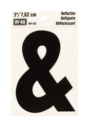 Hy-Ko 3 in. Reflective Black Vinyl Self-Adhesive Special Character Ampersand 1 pc