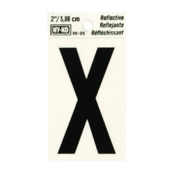 Hy-Ko 2 in. Reflective Black Vinyl Self-Adhesive Letter X 1 pc