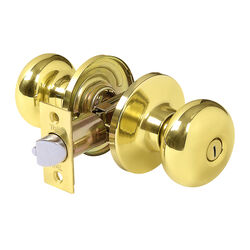 Tell Parkland Bright Brass Metal Privacy Knob 3 Grade Right or Left Handed