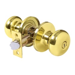 Tell Parkland Bright Brass Metal Privacy Knob 3 Grade Right or Left Handed