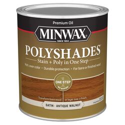 Minwax PolyShades Semi-Transparent Satin Antique Walnut Oil-Based Stain 1 qt