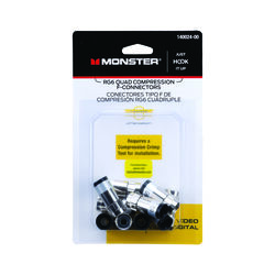 Monster Cable Just Hook It Up Compression RG6 Quad Compression Connector 10 pk