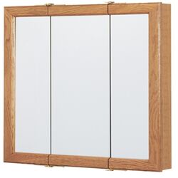 Tri-View Medicine Cabinet Continental Cabinets 24 in. H X 24 in. W X 4.44 inch in. D Square Oa