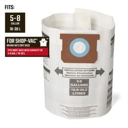 Craftsman 1 in. L X 10 in. W Wet/Dry Vac Filter Bag 5-8 gal 3 pc