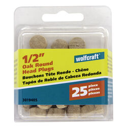 Wolfcraft Round Oak Head Plug 1/2 in. D X 0.3 in. L 1 pk Natural