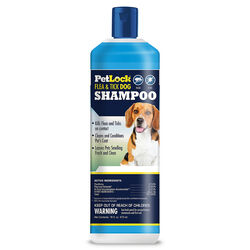 PetLock Liquid Dog Flea and Tick Shampoo 0.10% Permethrin and 0.50% Piperonyl Butoxide 16 oz