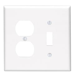 Leviton White 2 gang Thermoset Plastic Duplex/Toggle Wall Plate 1 pk