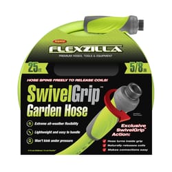 Flexzilla SwivelGrip 5/8 in. D X 25 ft. L Zilla Green Hybrid Polymer Garden Hose