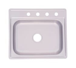 Kindred Stainless Steel Top Mount 25 in. W X 22 in. L One Bowl Kitchen Sink
