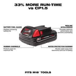 Milwaukee M18 REDLITHIUM 18 V 1.5 Ah Lithium-Ion Compact Battery Combo Pack 2 pc