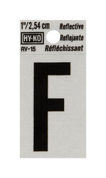 Hy-Ko 1 in. Reflective Black Vinyl Self-Adhesive Letter F 1 pc