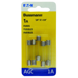 Bussmann 1 amps AGC Clear Glass Tube Fuse 5 pk