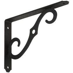 National Hardware Black Steel Shelf Bracket 8 in. L 80 lb