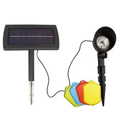 Gama Sonic Color Filter Spotlight Black Solar Powered 0.4 W LED Garden Light 1 pk