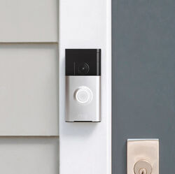 Ring Satin Nickel Silver Metal/Plastic Wireless Video Doorbell